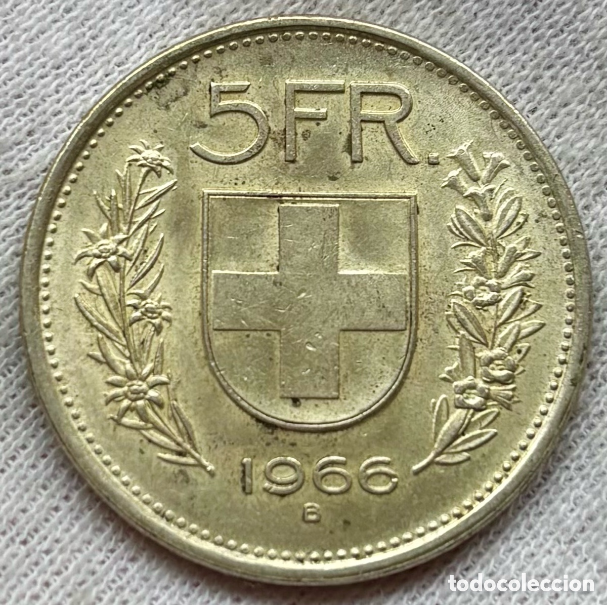 Monedas antiguas de Europa: Moneda PLATA SUIZA 5 Francos 1966. Francs