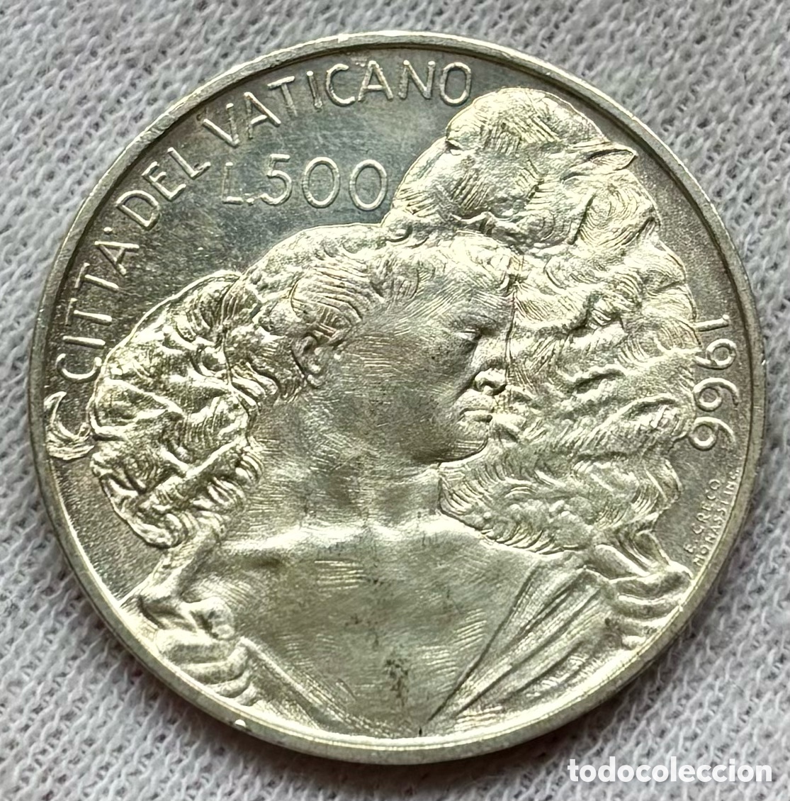 Monedas antiguas de Europa: Moneda PLATA VATICANO 500 Liras 1966