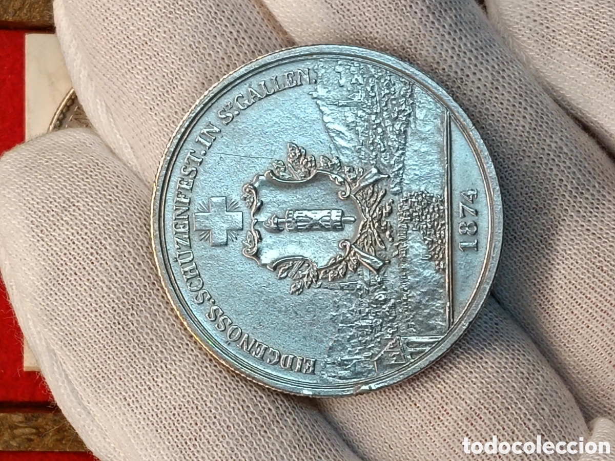 Monedas antiguas de Europa: SUIZA 5 FRANCOS A&Ntilde;O 1874 . FESTIVAL DE TIRO . SAN GALO