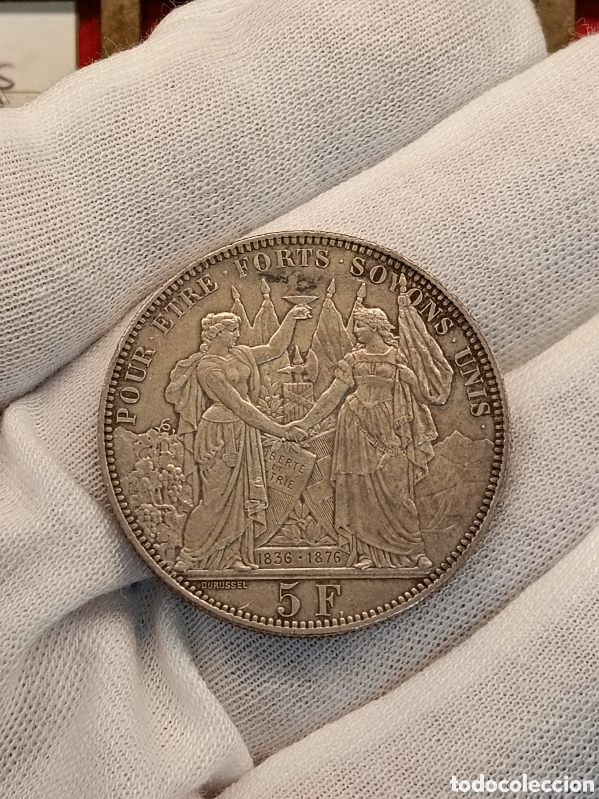Monedas antiguas de Europa: SUIZA 5 FRANCOS A&Ntilde;O 1876 . FESTIVAL DE TIRO . LAUSANNE