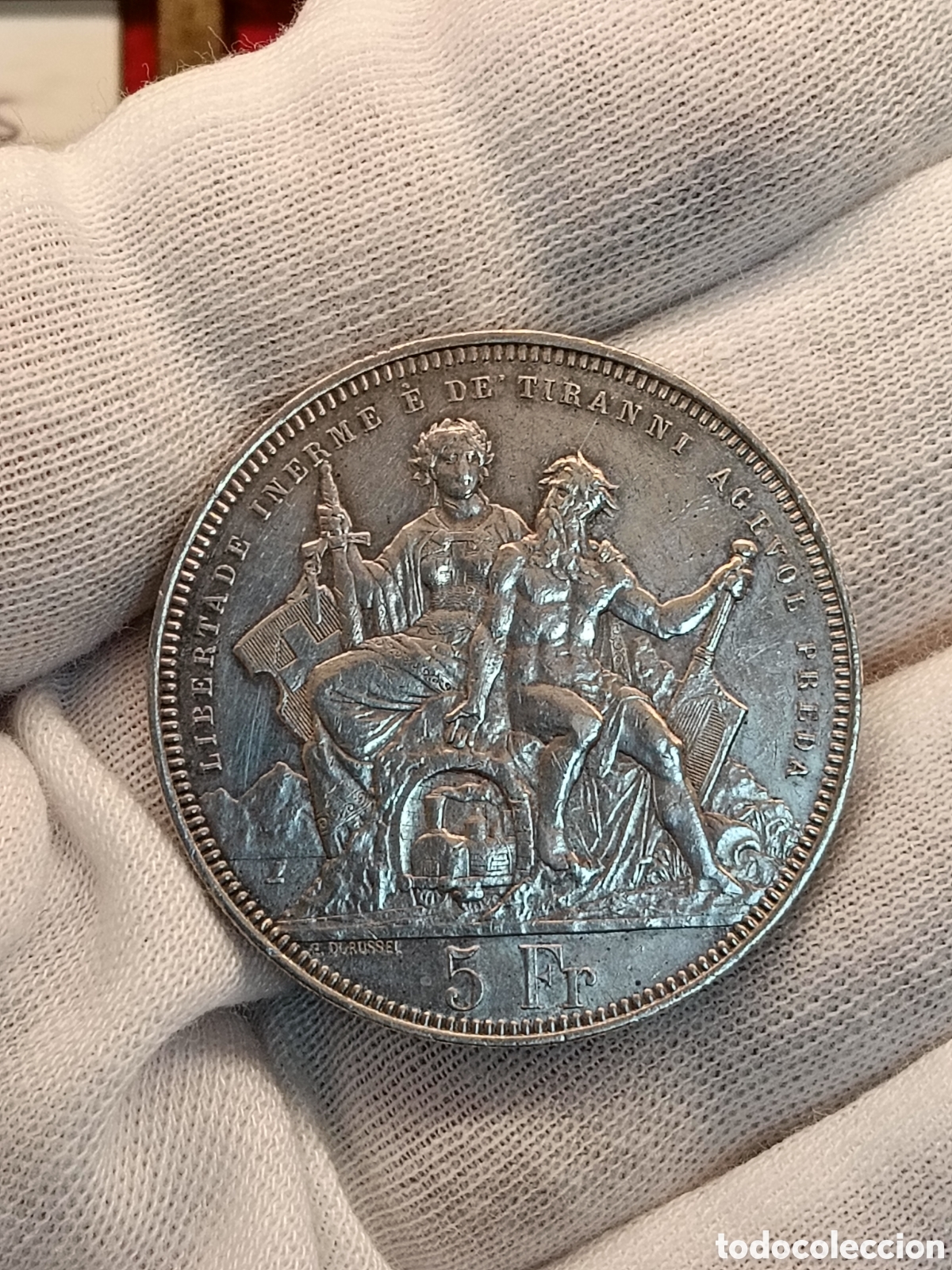 Monedas antiguas de Europa: SUIZA 5 FRANCOS A&Ntilde;O 1883. FESTIVAL DE TIRO . LUGANO