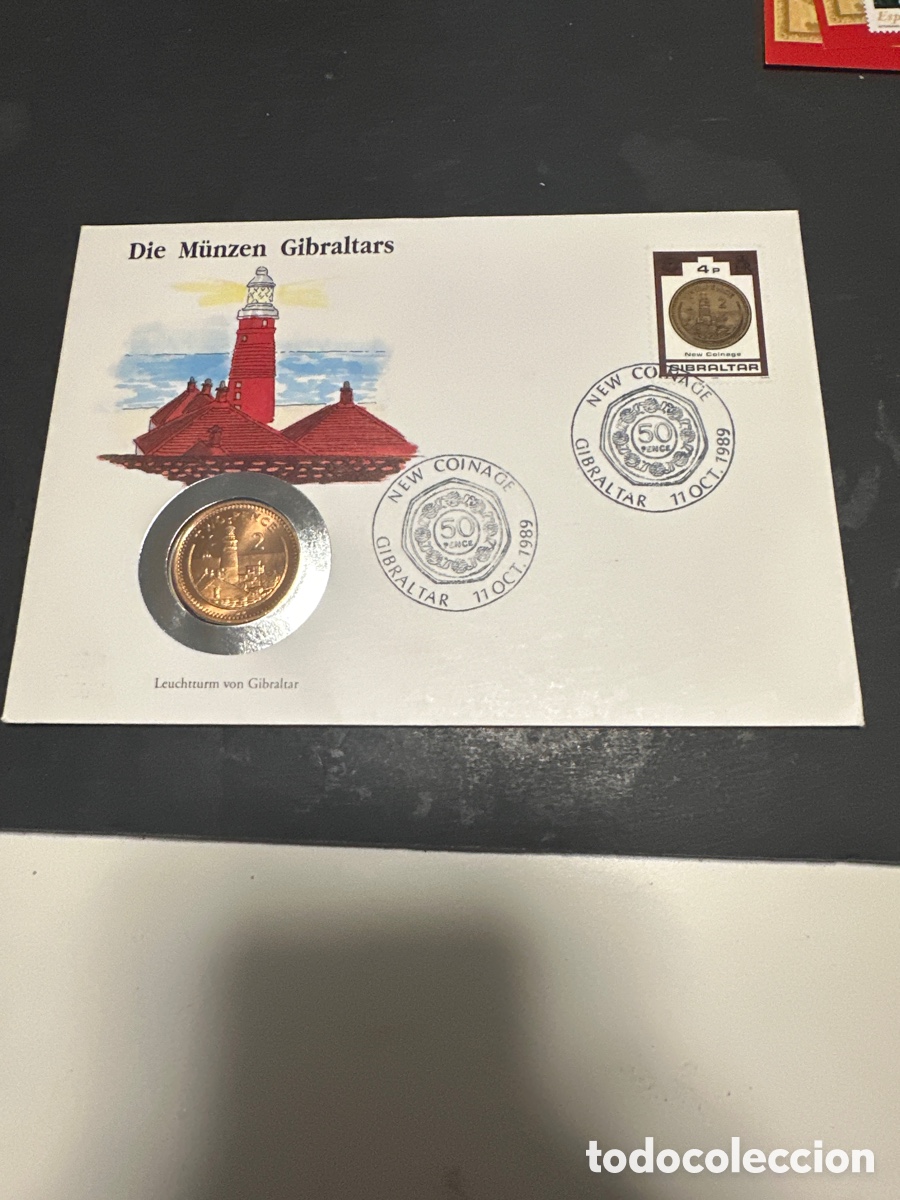 Monedas antiguas de Europa: Moneda de Gibraltar de 2 pence a&ntilde;o 1990 sin circular