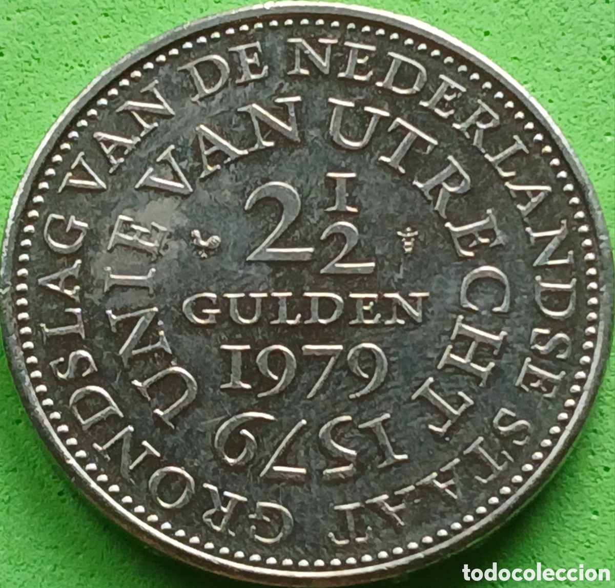 Monedas antiguas de Europa: Pa&iacute;ses Bajos 2&frac12; gulden 1979 km#197 Uni&oacute;n de Ultrecht