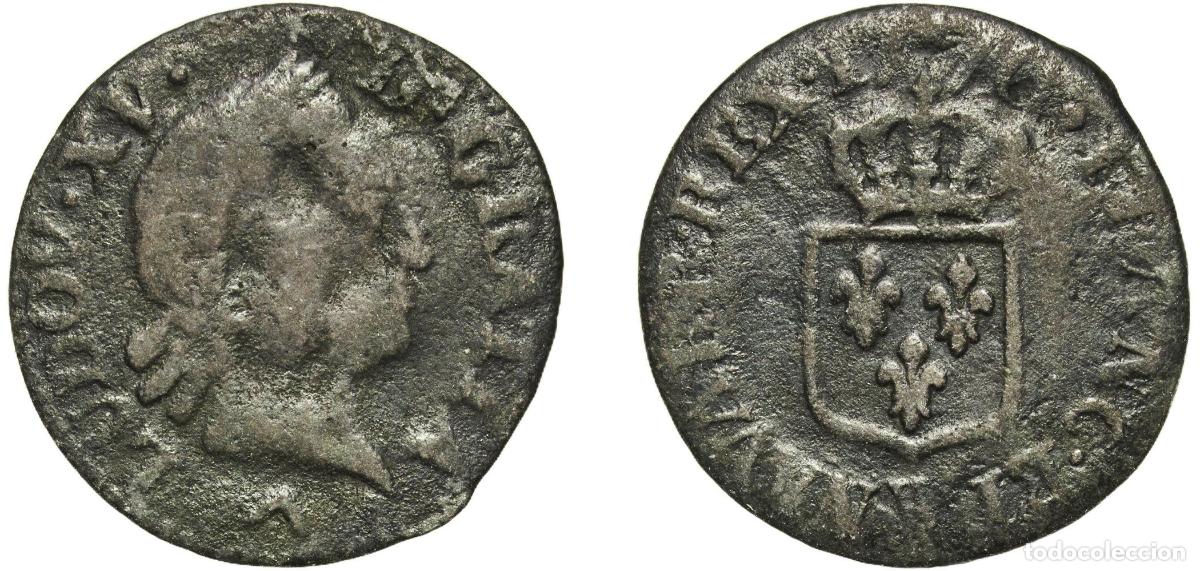 Monedas antiguas de Europa: France Kingdom 1770 W 1 Sol - Louis XV Copper Lille Mint 2.41g F Dy royales 1699 Gad R2 280 KM 545