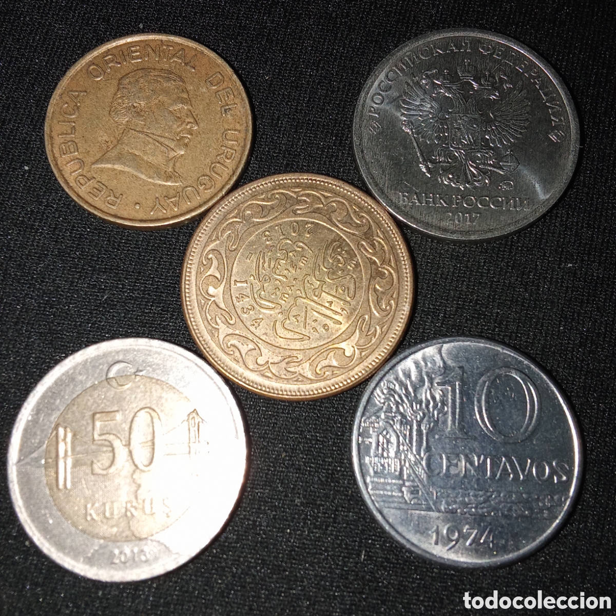 Monedas antiguas de Europa: Lote 5 monedas distintas internacionales
