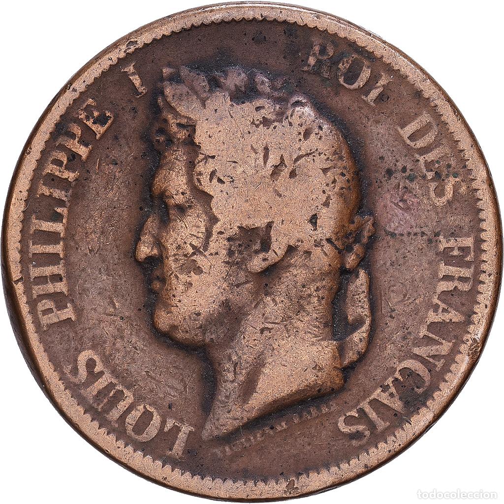 Monedas antiguas de Europa: [#1513885] COLONIAS FRANCESAS, Louis Philippe I, 10 Cents, 1839, Paris, Bronce, BC+, KM:13