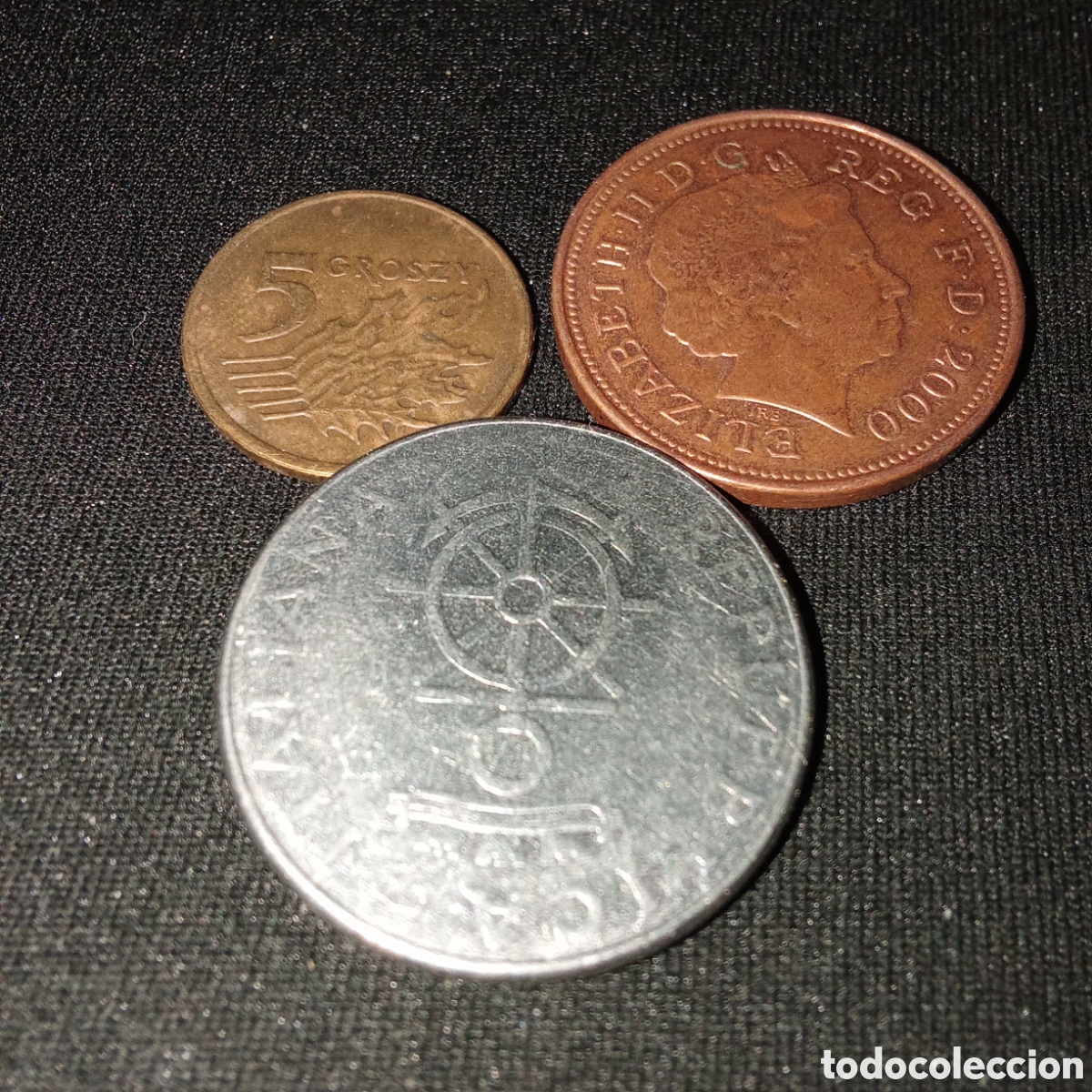 Monedas antiguas de Europa: Lote 3 monedas distintas internacionales