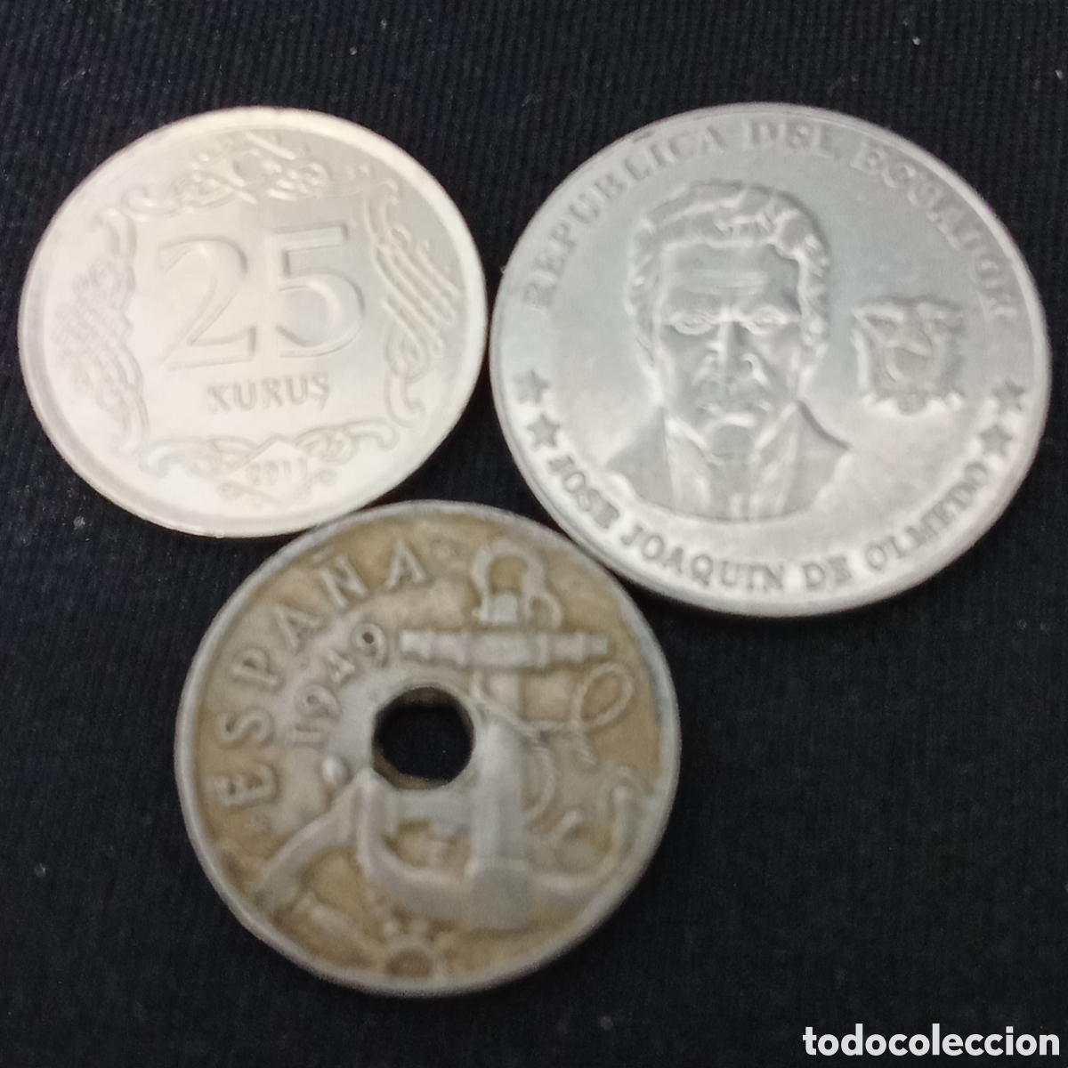 Monedas antiguas de Europa: Lote 3 monedas distintas internacionales