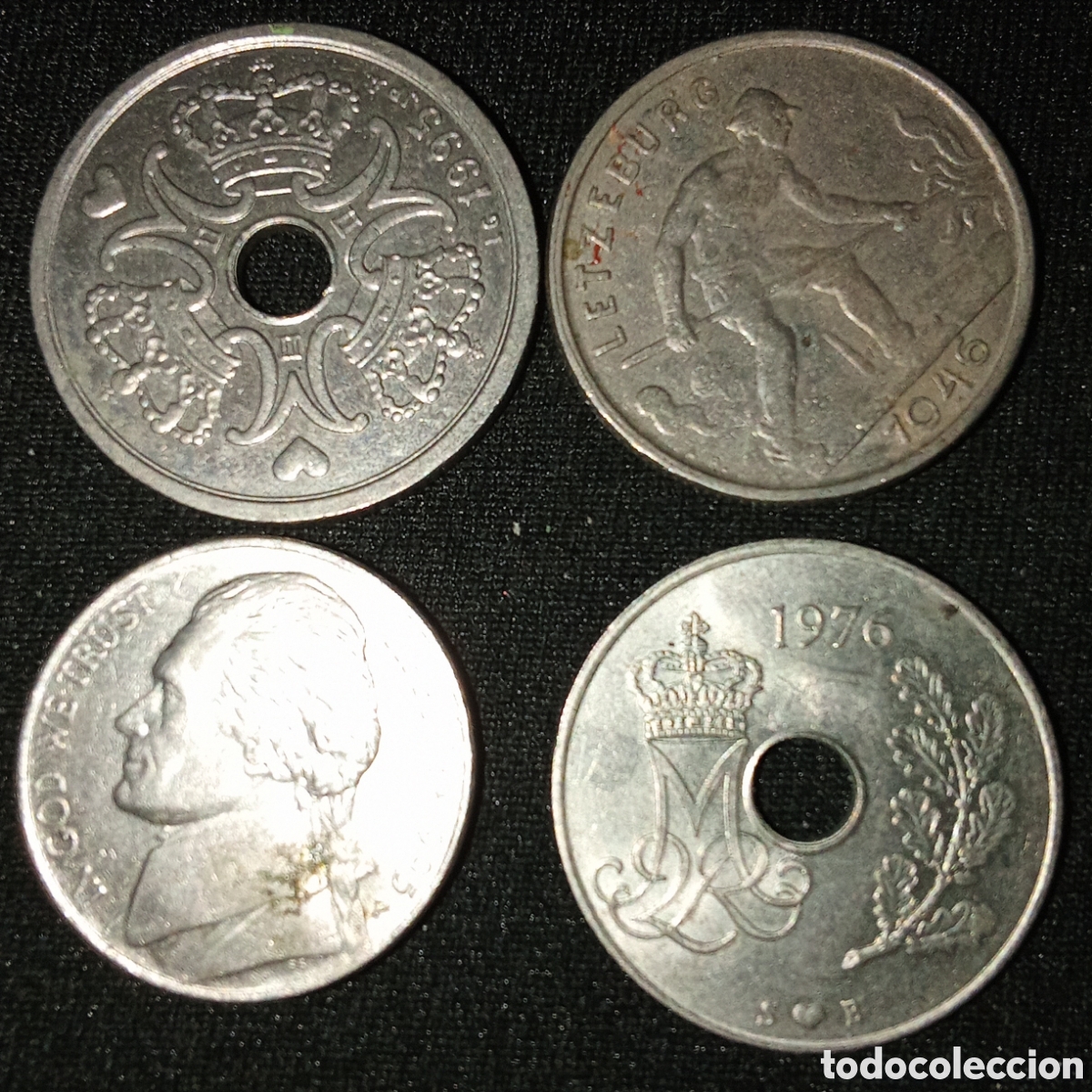 Monedas antiguas de Europa: Lote 4 monedas distintas internacionales