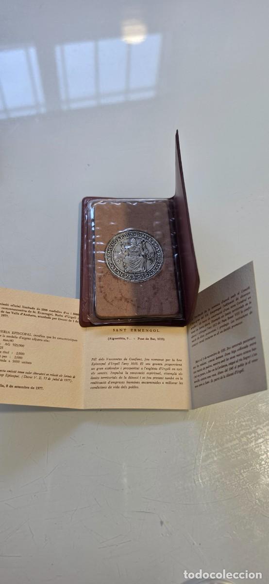 Monedas antiguas de Europa: Preciosa medalla moneda plata San Ermengol certificada y limitada