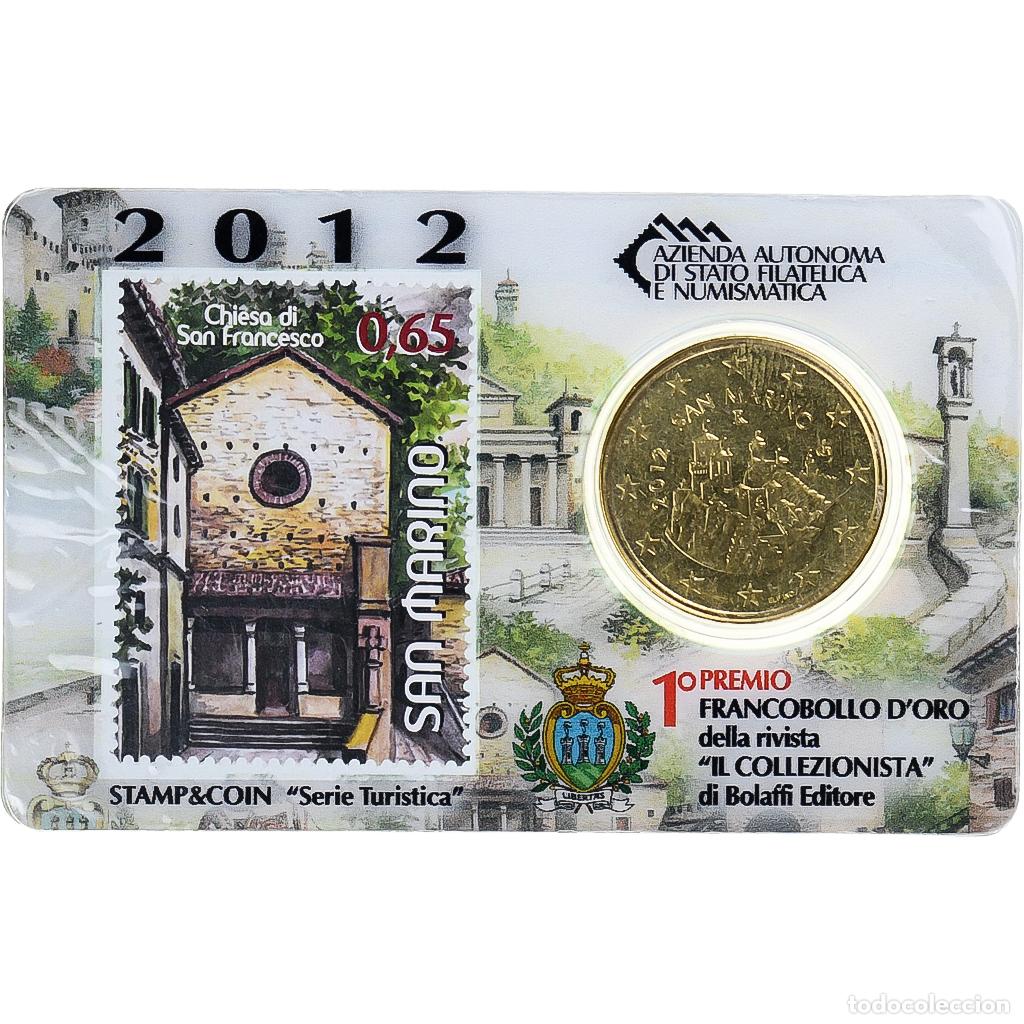 Monedas antiguas de Europa: [#1177993] San Marino, 50 Euro Cent, Chiesa di San Francesco, 2012, Rome, Coin card.FDC