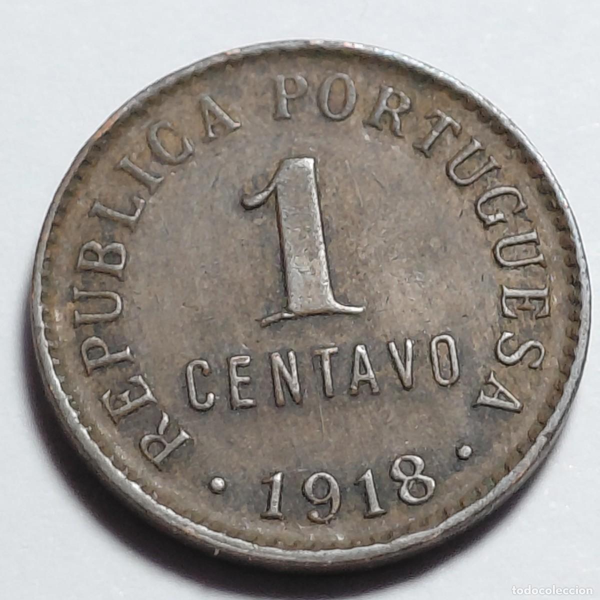 Monedas antiguas de Europa: PORTUGAL - 1 centavo 1918 KM565