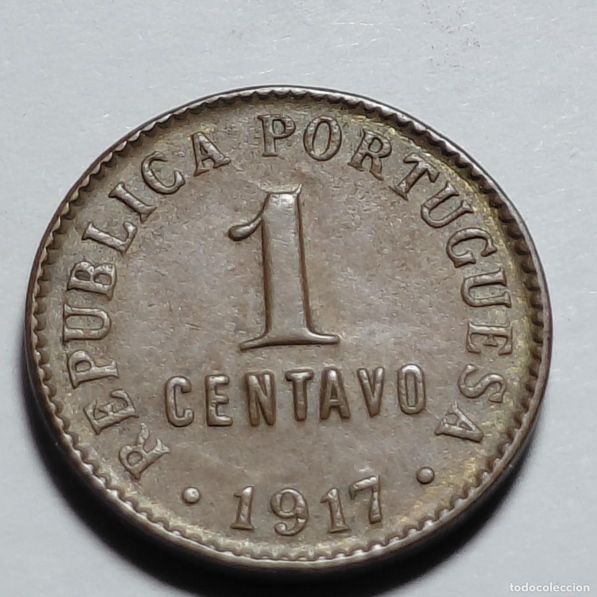 Monedas antiguas de Europa: PORTUGAL - 1 centavo 1917 KM565
