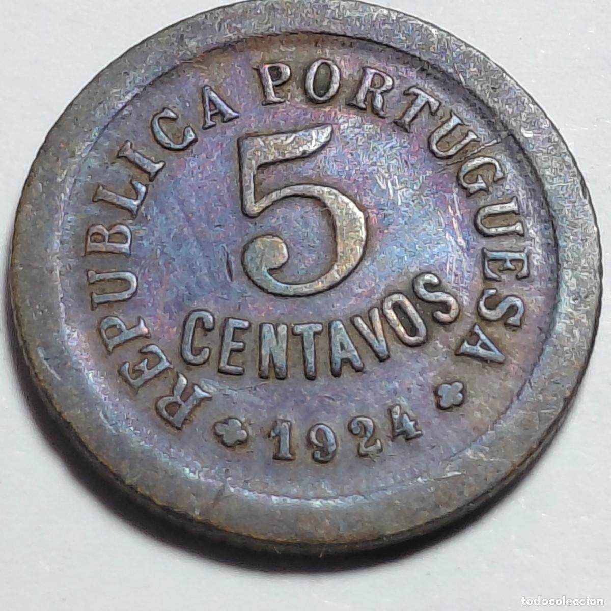 Monedas antiguas de Europa: PORTUGAL - 5 centavos 1924 KM572