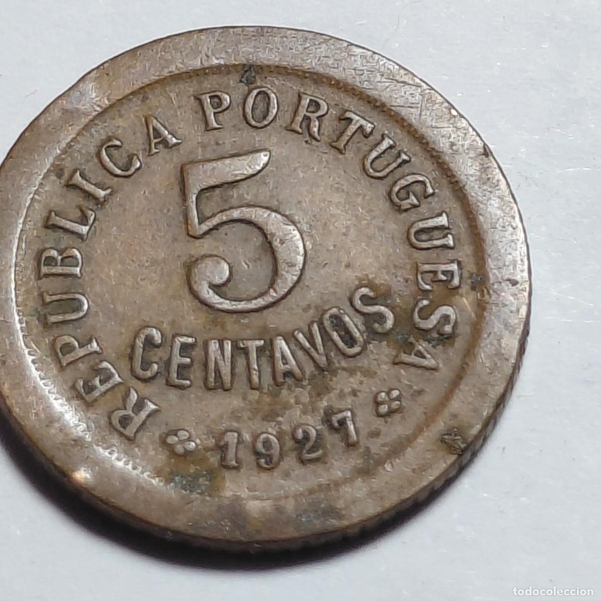 Monedas antiguas de Europa: PORTUGAL - 5 centavos 1927 KM572