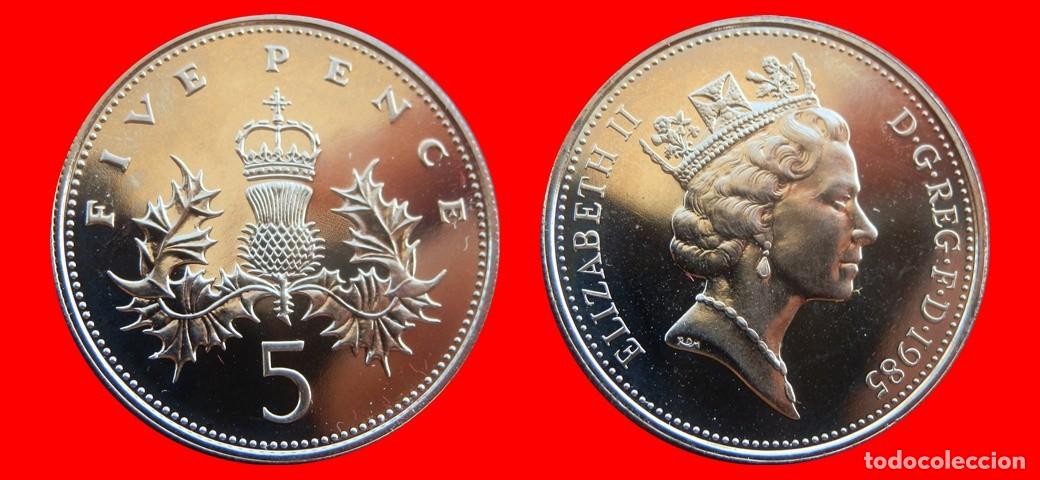 Monedas antiguas de Europa: 5 PENIQUES PENCE 1985 SIN CIRCULAR PROCEDENTE DE BLISTER INGLATERRA REINO UNIDO-9828SC