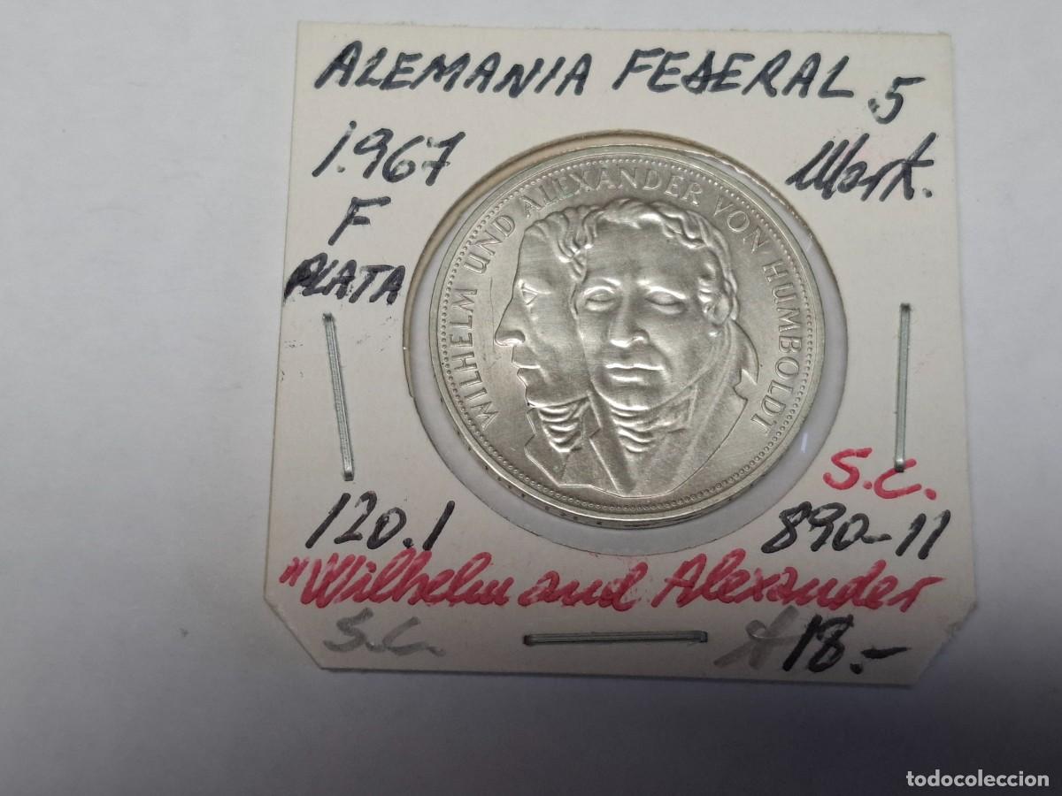 Monedas antiguas de Europa: 5 MARCOS de PLATA de 1967 F KM 120.1 ALEMANIA FEDERAL en SIN CIRCULAR