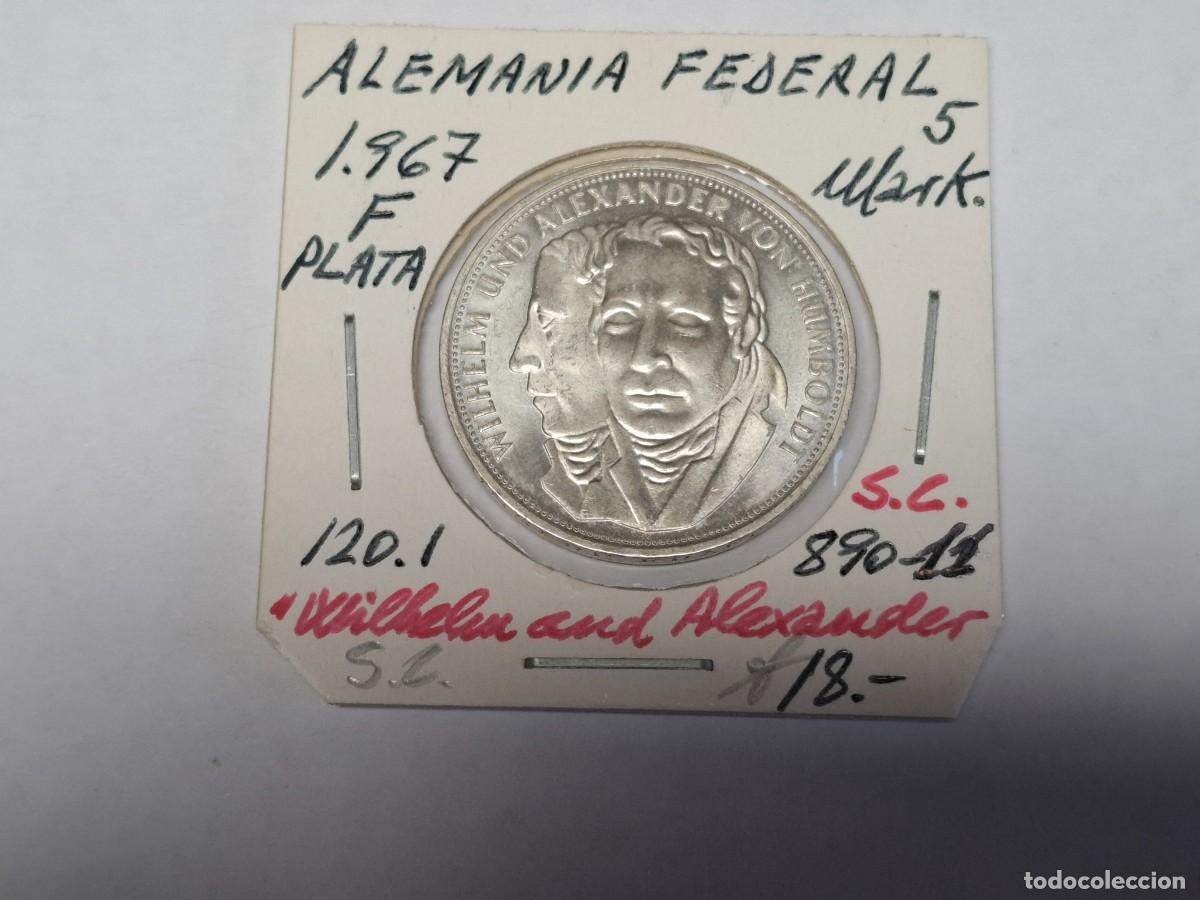 Monedas antiguas de Europa: 5 MARCOS de PLATA de 1967 F KM 120.1 ALEMANIA FEDERAL en SIN CIRCULAR