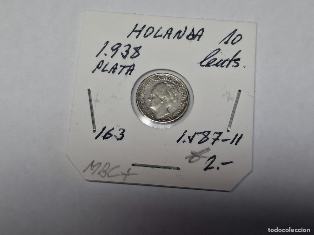 Monedas antiguas de Europa: 10 CENTS. de PLATA de 1938 KM 163 HOLANDA en MBC+