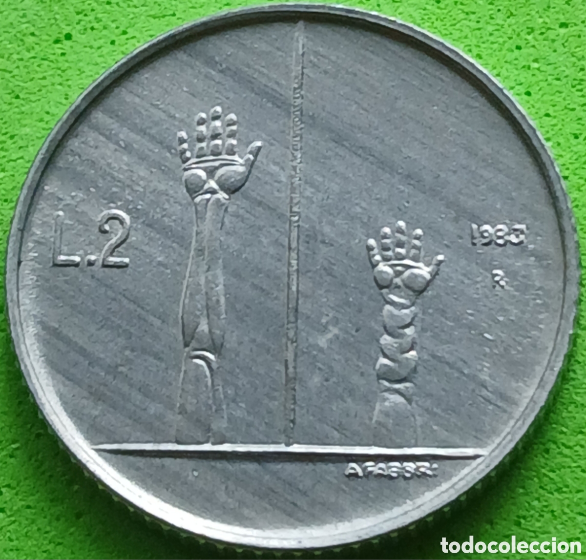 Monete antiche di Europa: San Marino 2 liras 1983 km#146 Amenaza Nuclear