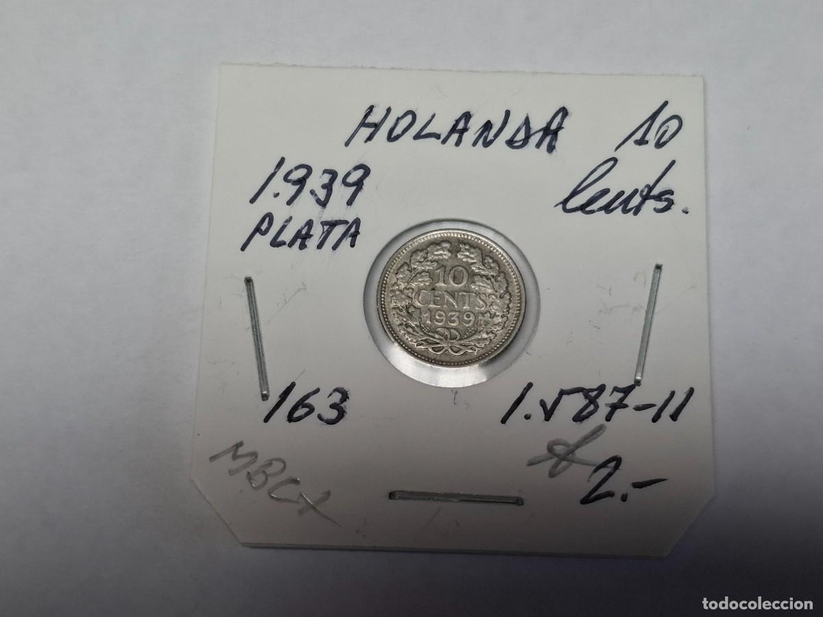 Monedas antiguas de Europa: 10 CENTS. de PLATA de 1939 KM 163 HOLANDA en MBC+