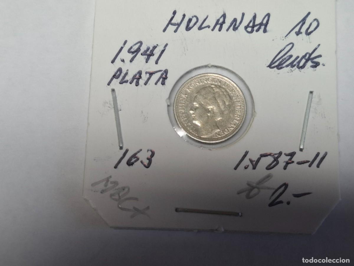 Monedas antiguas de Europa: 10 CENTS. de PLATA de 19&iexcl;41 KM 163 HOLANDA en MBC+