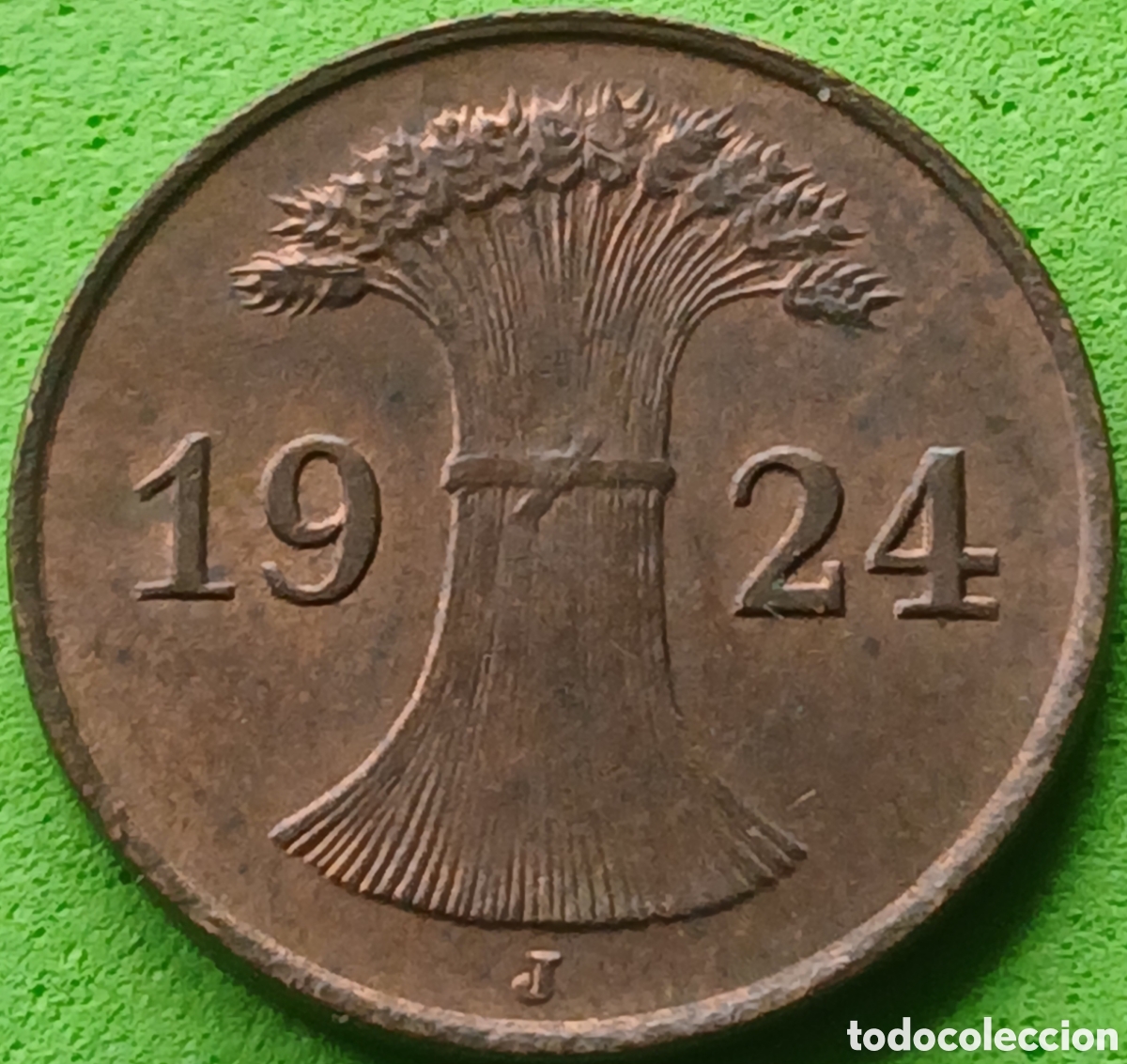 Monete antiche di Europa: Alemania Rep&uacute;blica de Weimar 1 reichspfennig 1924 J km#37