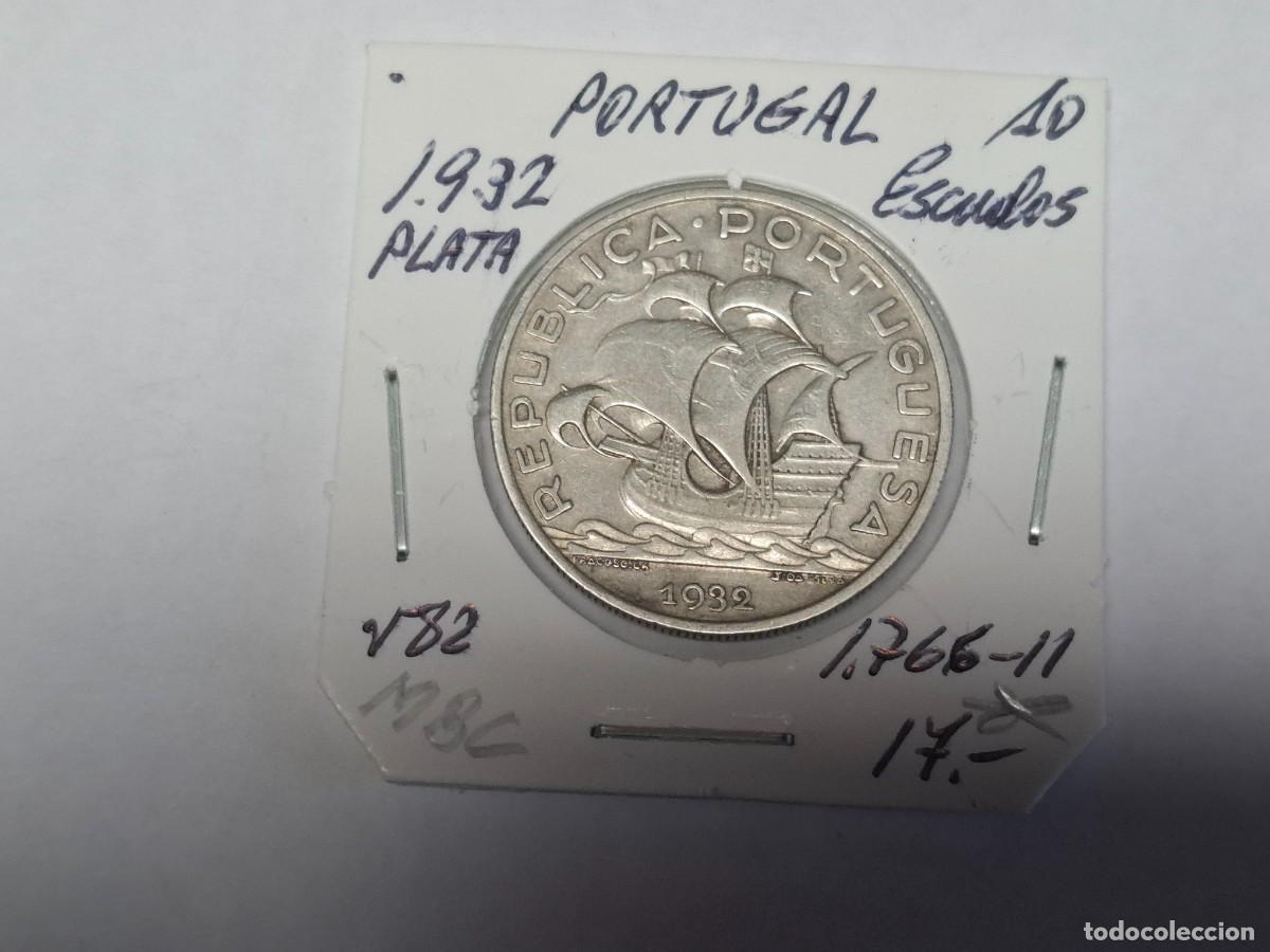 Monedas antiguas de Europa: 10 ESCUDOS de PLATA de 1932 KM 582 PORTUGAL en MBC