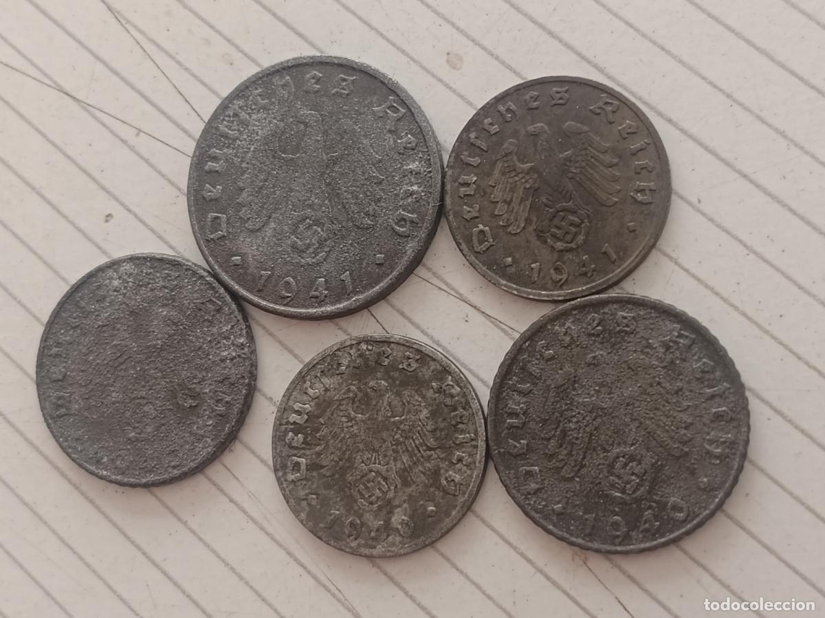 Monedas antiguas de Europa: Alemania nazi: 5 monedas, svastica