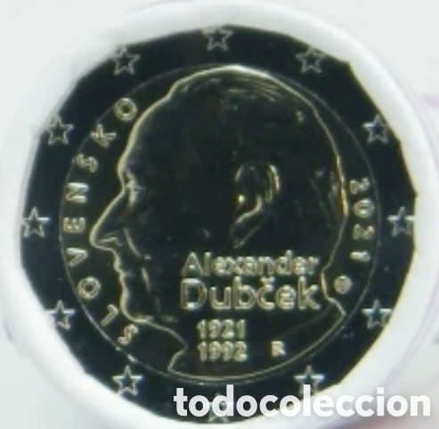 Monedas antiguas de Europa: Moneda conmemorativa 2 euros - 2021 - SC - Eslovaquia - Alexander Dubček