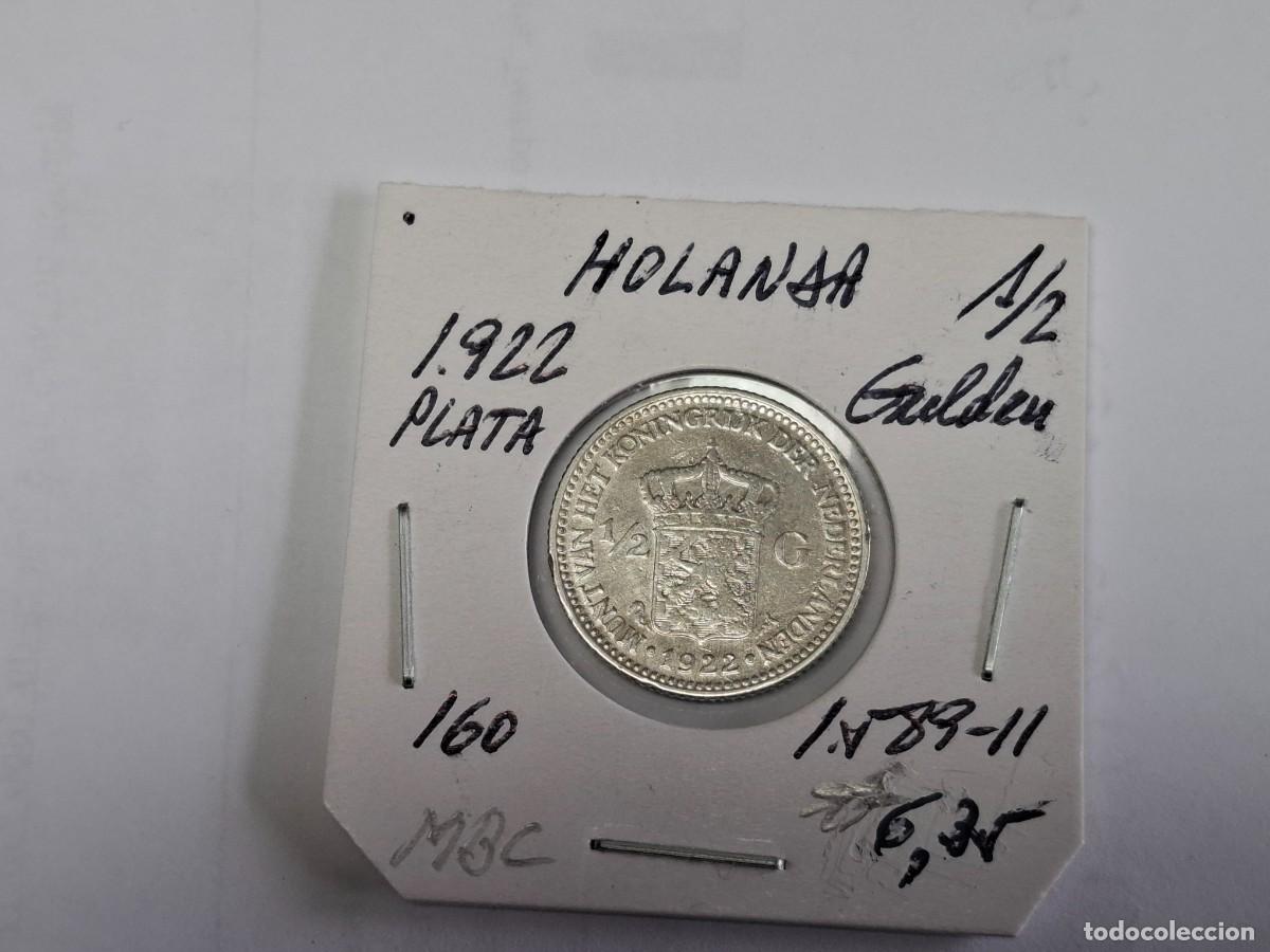 Monedas antiguas de Europa: 1/2 GULDEN de PLATA de 1922 KM 160 HOLANDA en MBC