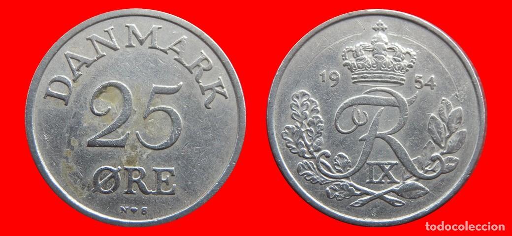 Monedas antiguas de Europa: 25 ORE 1954 DINAMARCA-155945