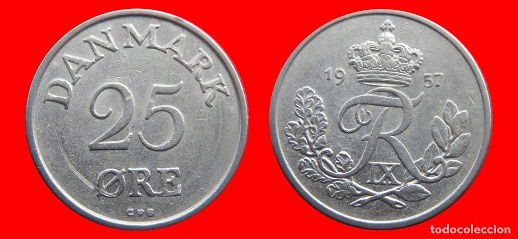 Monedas antiguas de Europa: 25 ORE 1957 DINAMARCA-155946