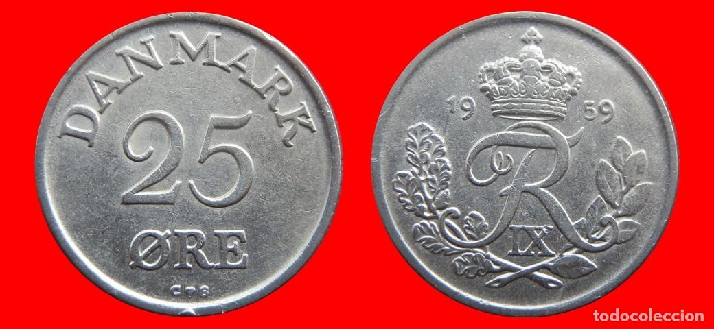 Monedas antiguas de Europa: 25 ORE 1959 DINAMARCA-155947