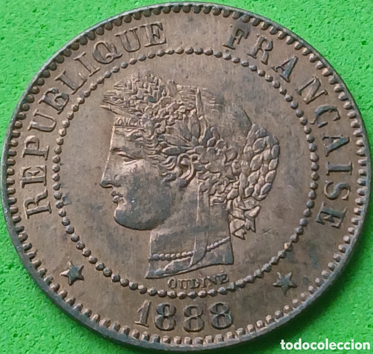 Monedas antiguas de Europa: Francia 2 c&eacute;ntimos 1888 km#827 RARA (R)!!!