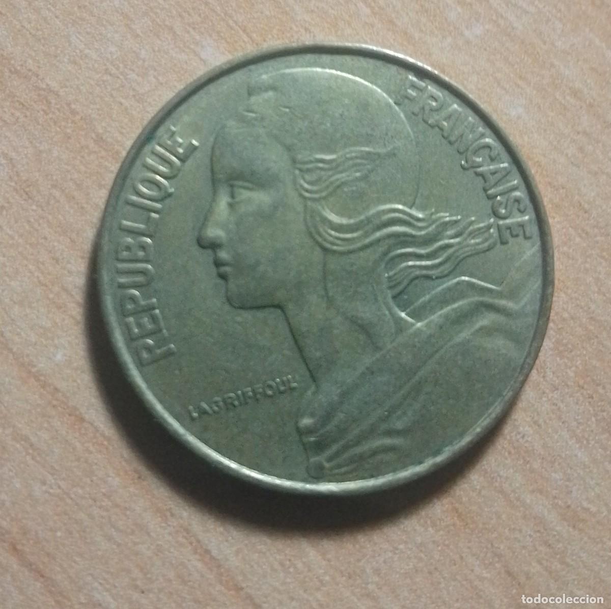 Monedas antiguas de Europa: FRANCIA 20 C&Eacute;NTIMOS 1974 - Foto 2