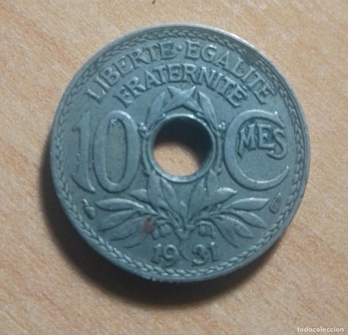 Monedas antiguas de Europa: FRANCIA 10 C&Eacute;NTIMOS 1931