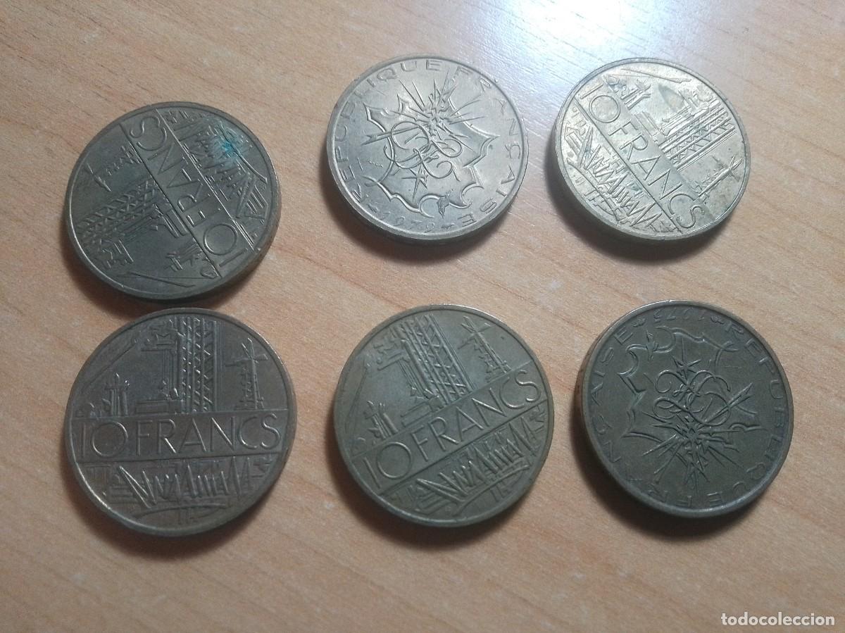 Monedas antiguas de Europa: LOTE 6 MONEDAS 10 FRANCOS 175, 1978... FRANCIA