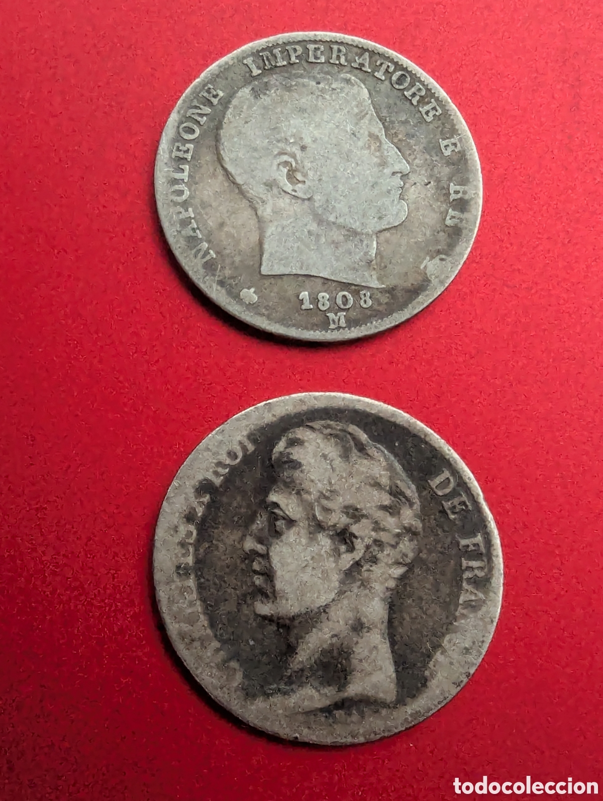 Monedas antiguas de Europa: Italia y Francia 2 monedas de plata