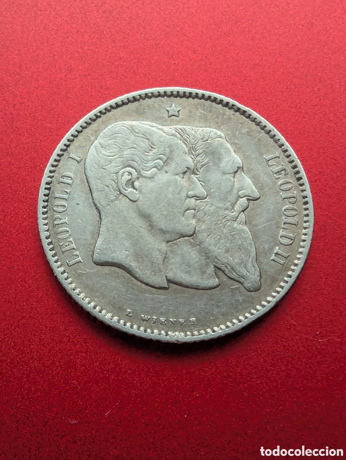 Monedas antiguas de Europa: B&eacute;lgica 1 franco 1880 Independencia plata