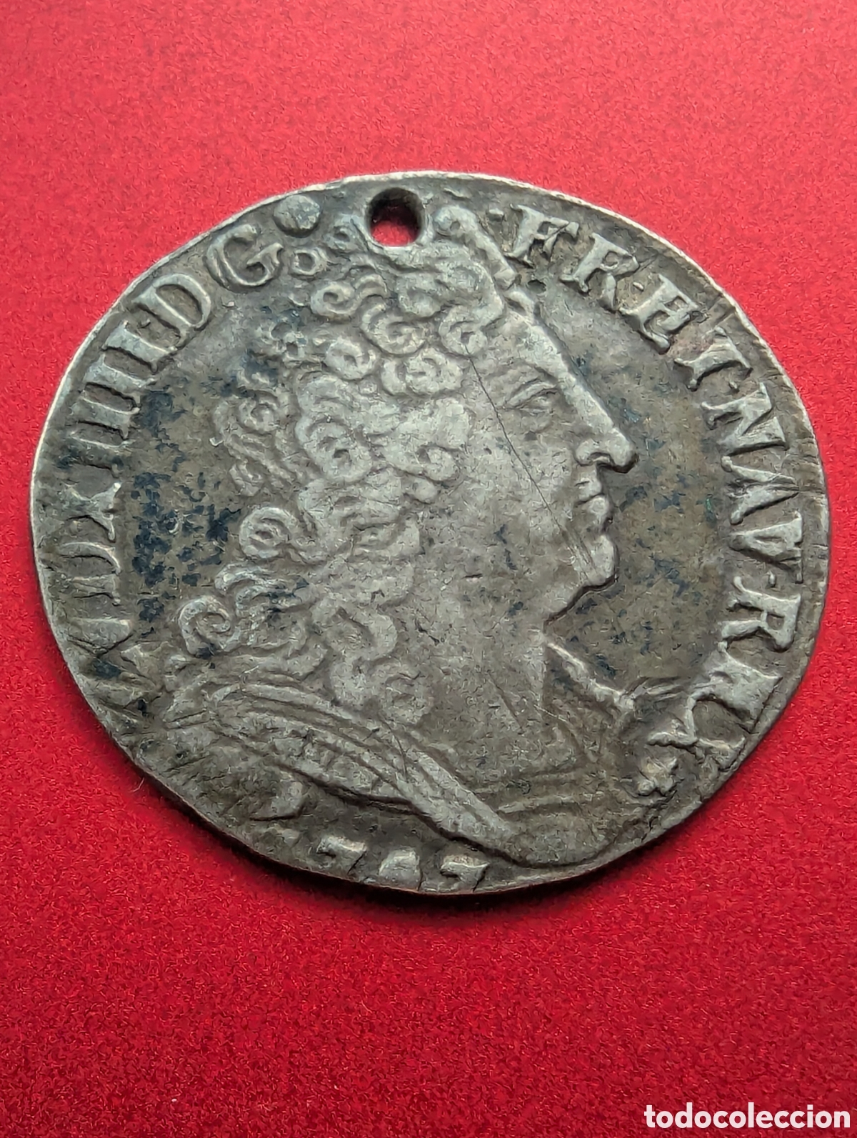 Monedas antiguas de Europa: Francia Luis XIV 20 soles 1707 plata