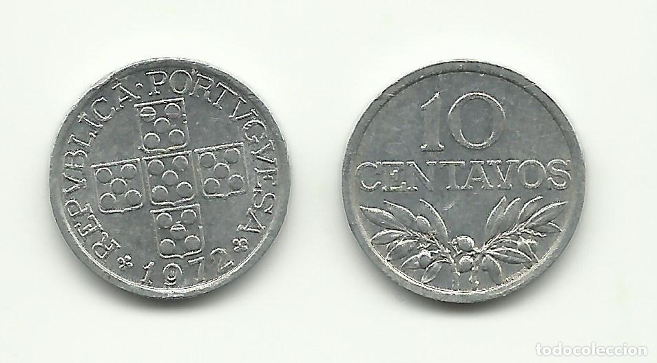 Monedas antiguas de Europa: PORTUGAL - 10 CENTAVOS - 1972 - ALUMINIO - BONITA - FOTOS