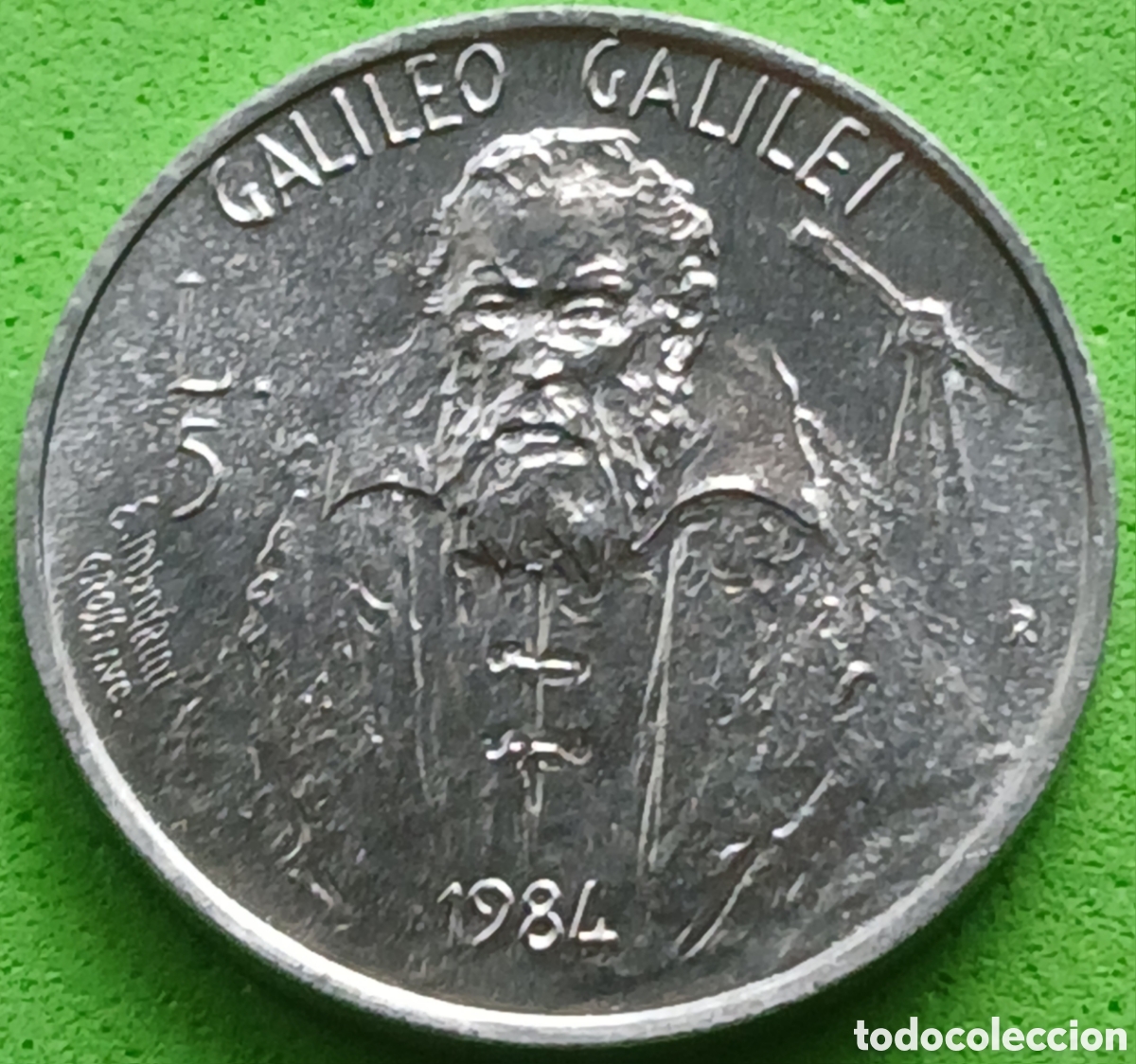 Monedas antiguas de Europa: San Marino 5 liras 1984 km#161 Cient&iacute;ficos