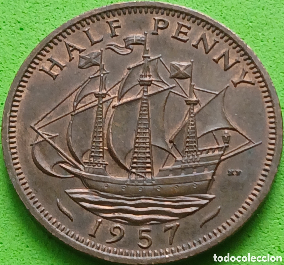 Monedas antiguas de Europa: Reino Unido half penny 1957 km#896