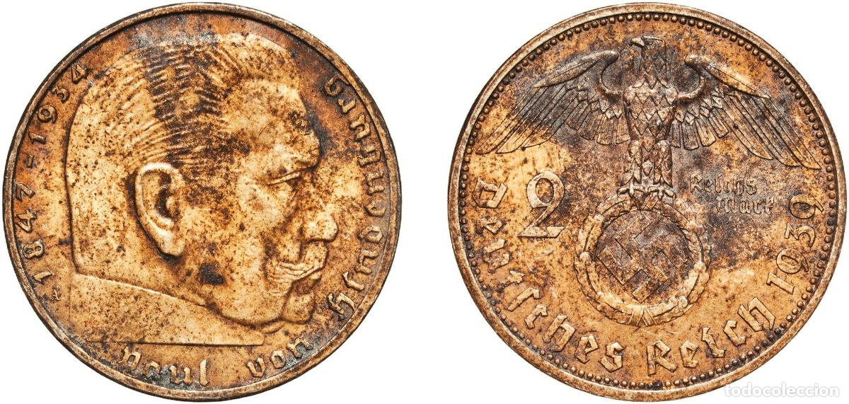 Monedas antiguas de Europa: Germany Third Reich 1939 A 2 Reichsmark (Paul von Hindenburg) Silver (.625) Berlin Mint (26855061)
