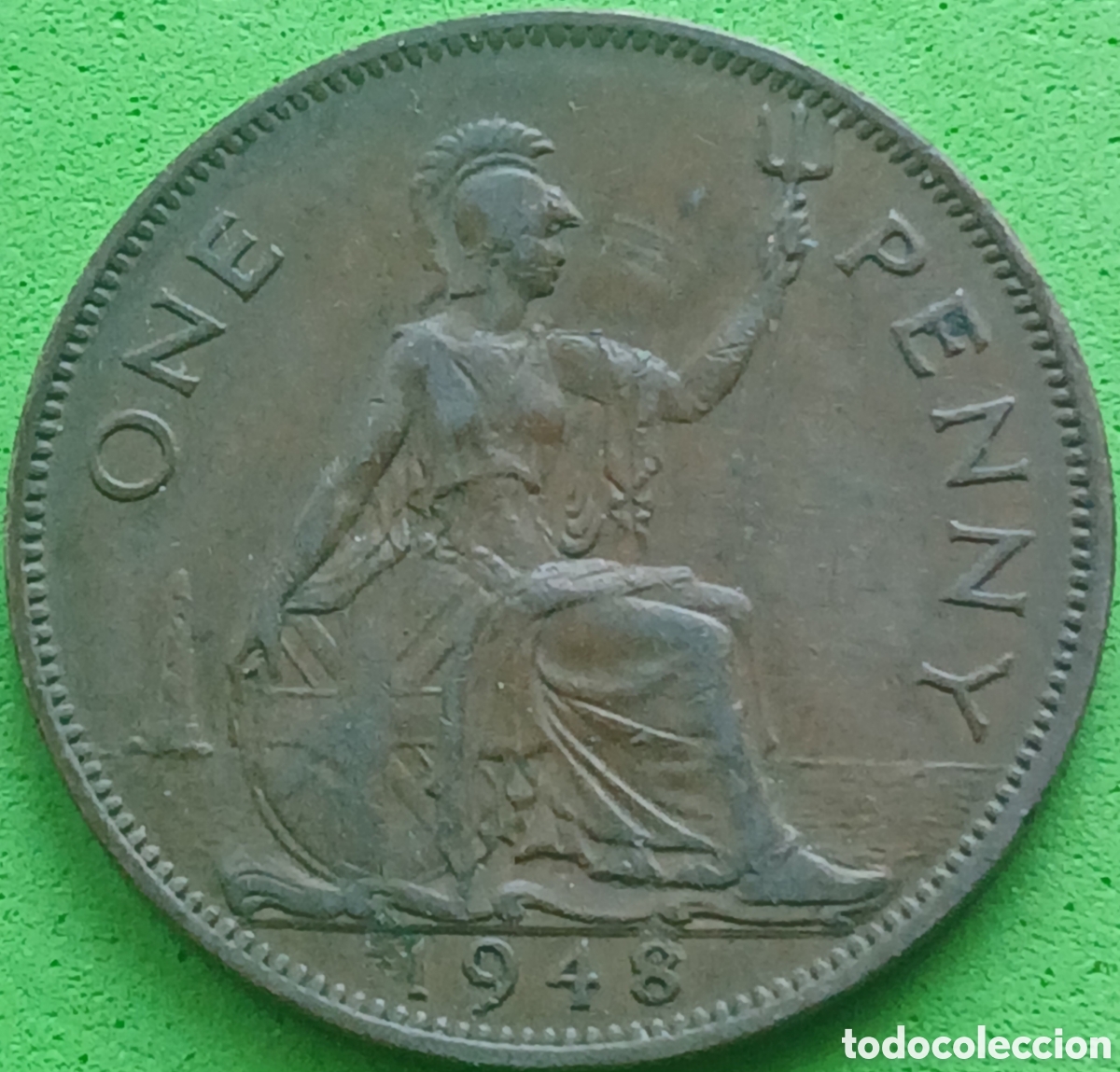 Old Coins of Europe: Reino Unido one penny 1948 km#845