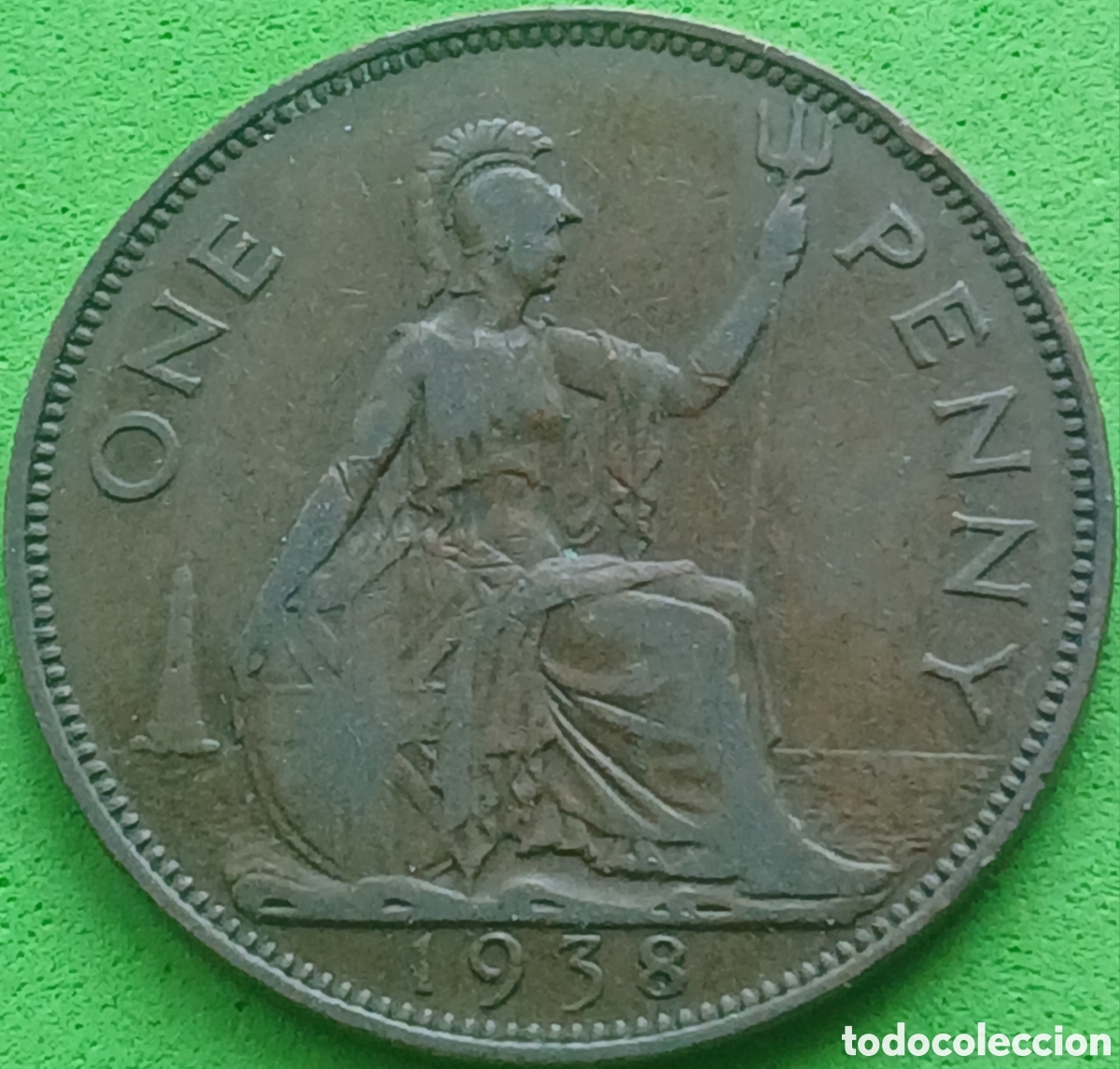 Old Coins of Europe: Reino Unido one penny 1938 km#845