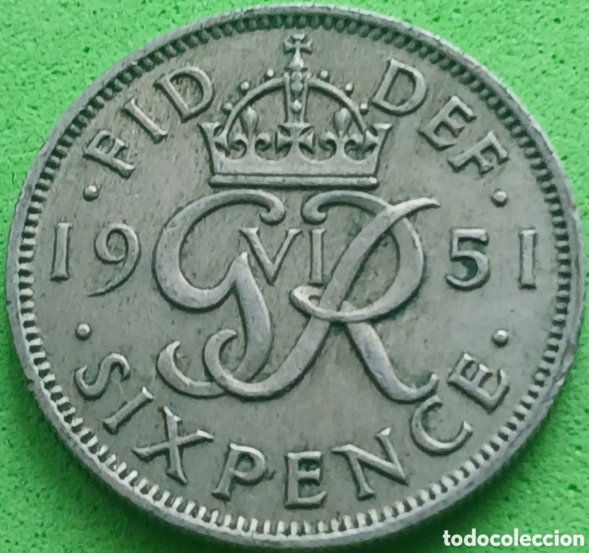 Monedas antiguas de Europa: Reino Unido six pence 1951 km#875