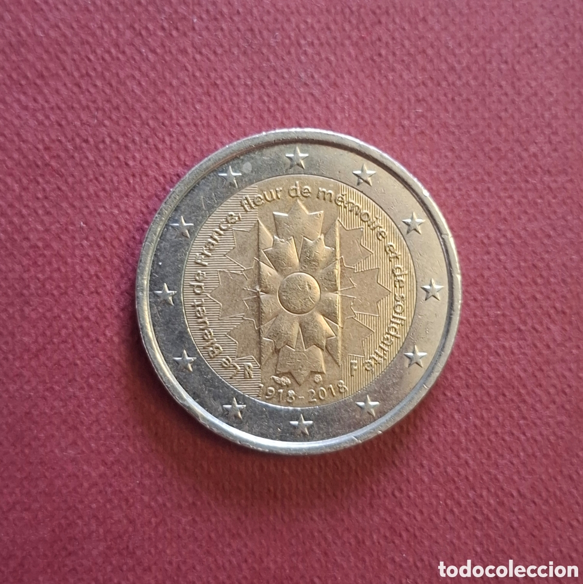 Monedas antiguas de Europa: Moneda 2 Euros Conmemorativa Francia 2018 - Centenario Armisticio / Bleuet de France (Aciano)