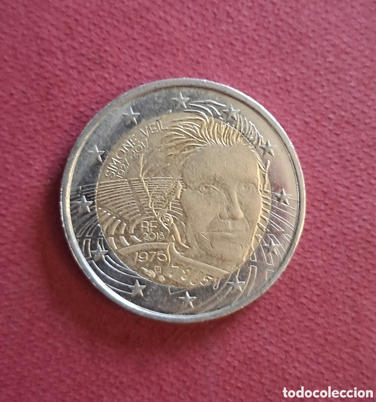 Monedas antiguas de Europa: Moneda 2 Euros Conmemorativa Francia 2018 - Simone Veil (Derechos / Parlamento Europeo)